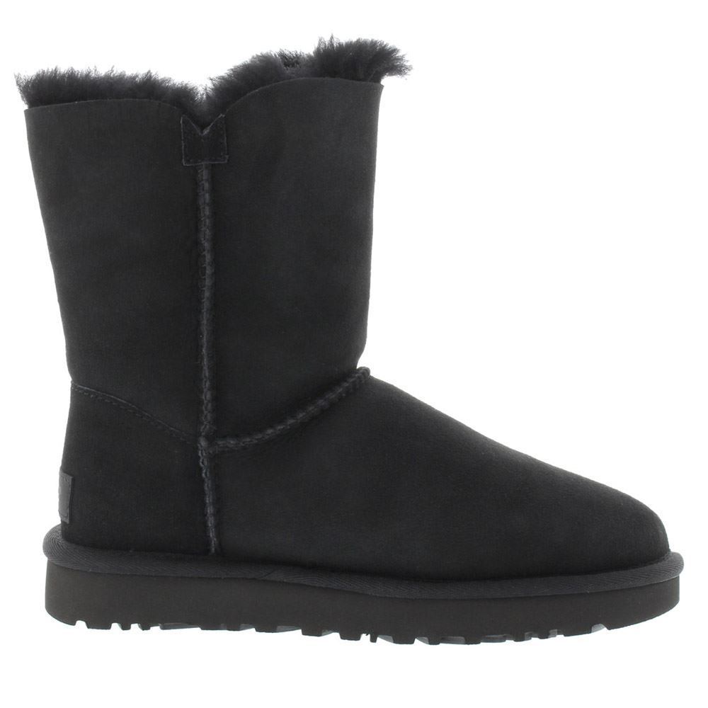 UGG Short Bailey Button II Suede Sheepskin Women's Winter Boots#color_black