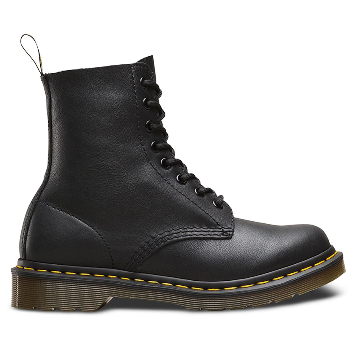 Dr. Martens Pascal 8 Eyelet Virginia Leather Womens Boots#color_black