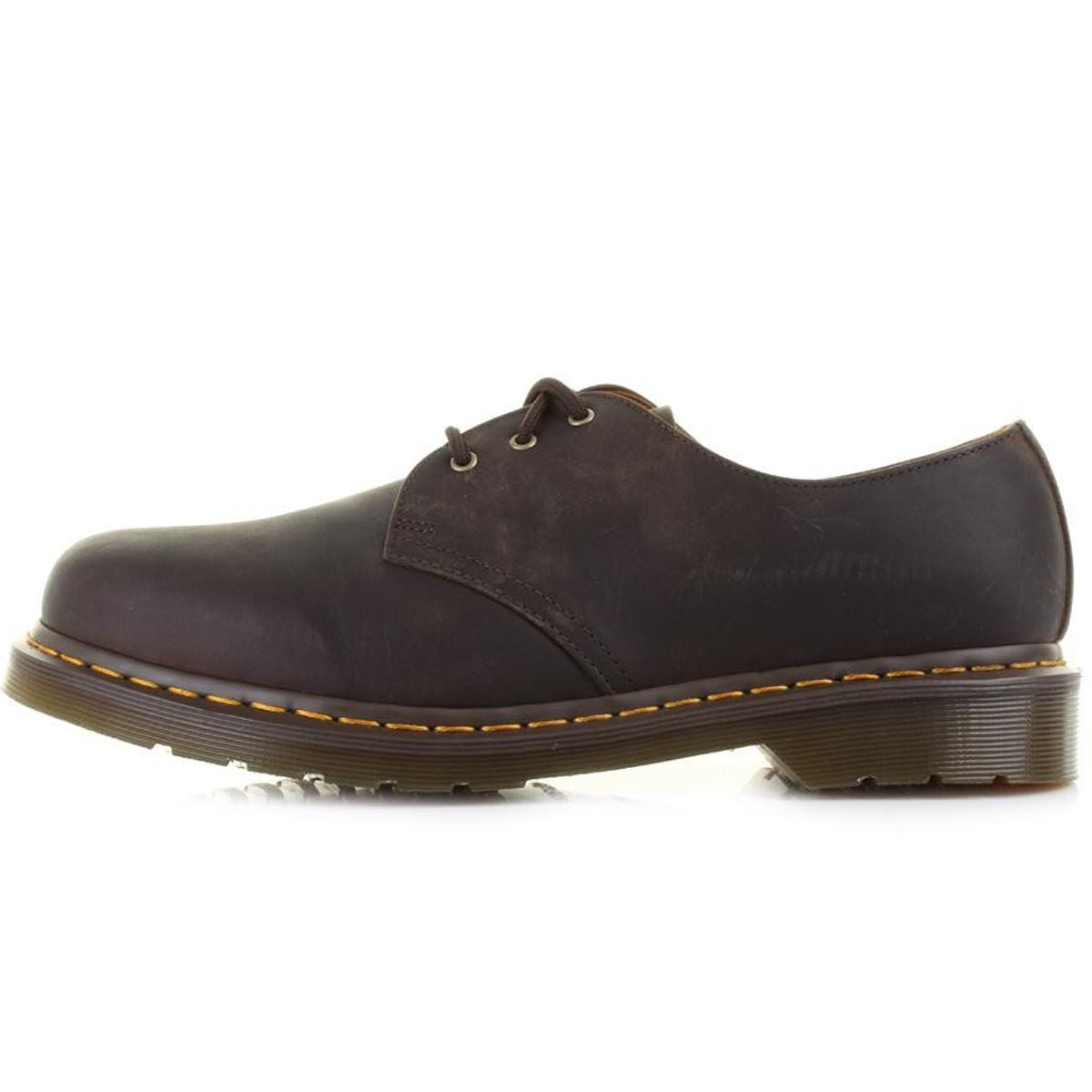Dr. Martens 1461 3 Eyelet Dark Brown Unisex Shoes#color_dark brown