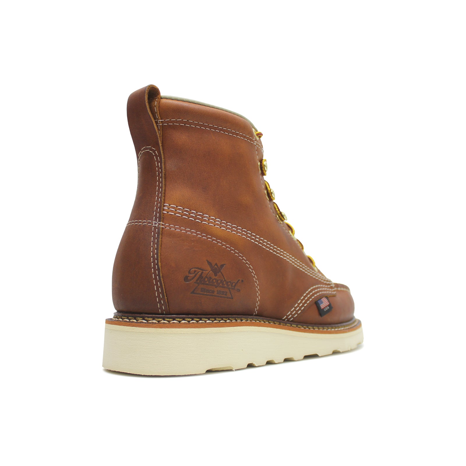 Thorogood American Heritage 6 Inch Wedge Men's Leather Safety Toe Boots#color_tobacco