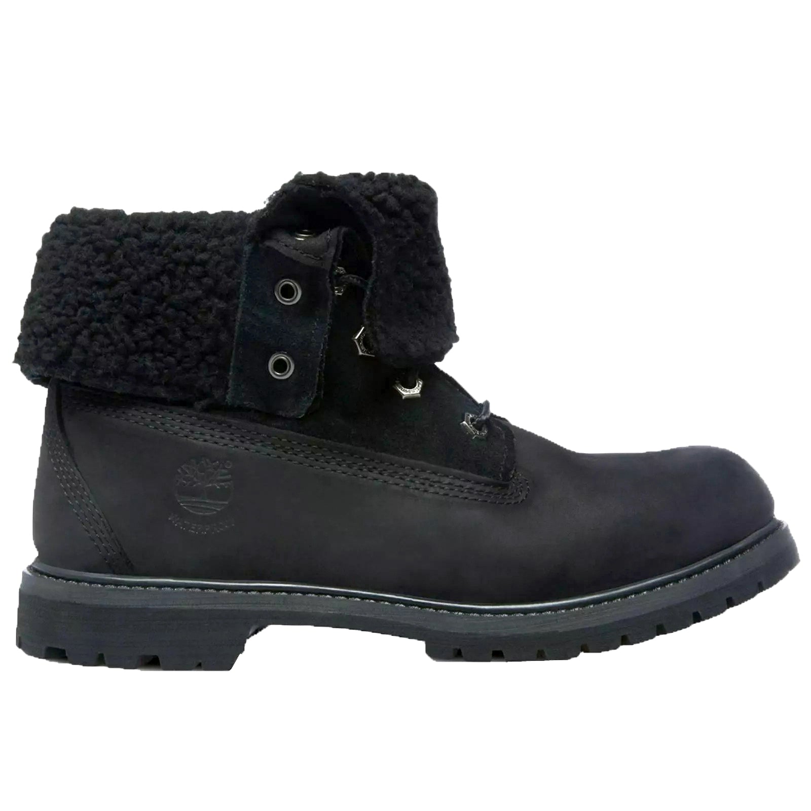 Timberland Authentics 6 Inch Teddy Fleece Black Womens Boots#color_black