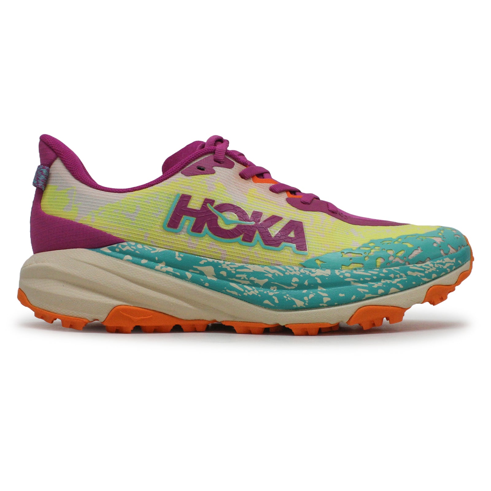 Hoka Speedgoat 6 Textile Youth Running Shoes#color_fuchsia electric aqua