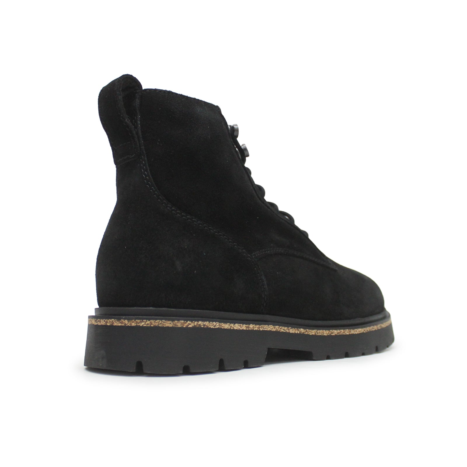 Birkenstock Highwood Lace Mid Suede Leather Womens Boots#color_black