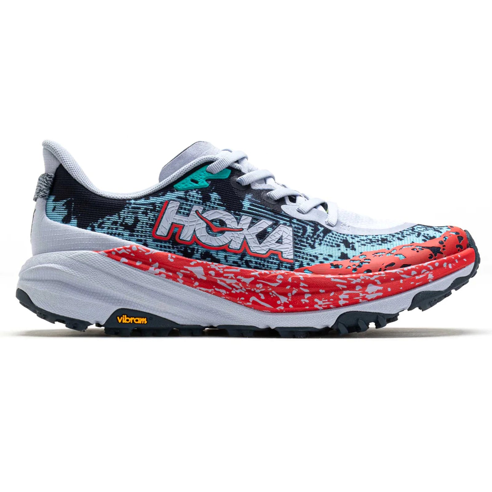 Hoka Speedgoat 6 Textile Synthetic Womens Trainers#color_gull stormy skies