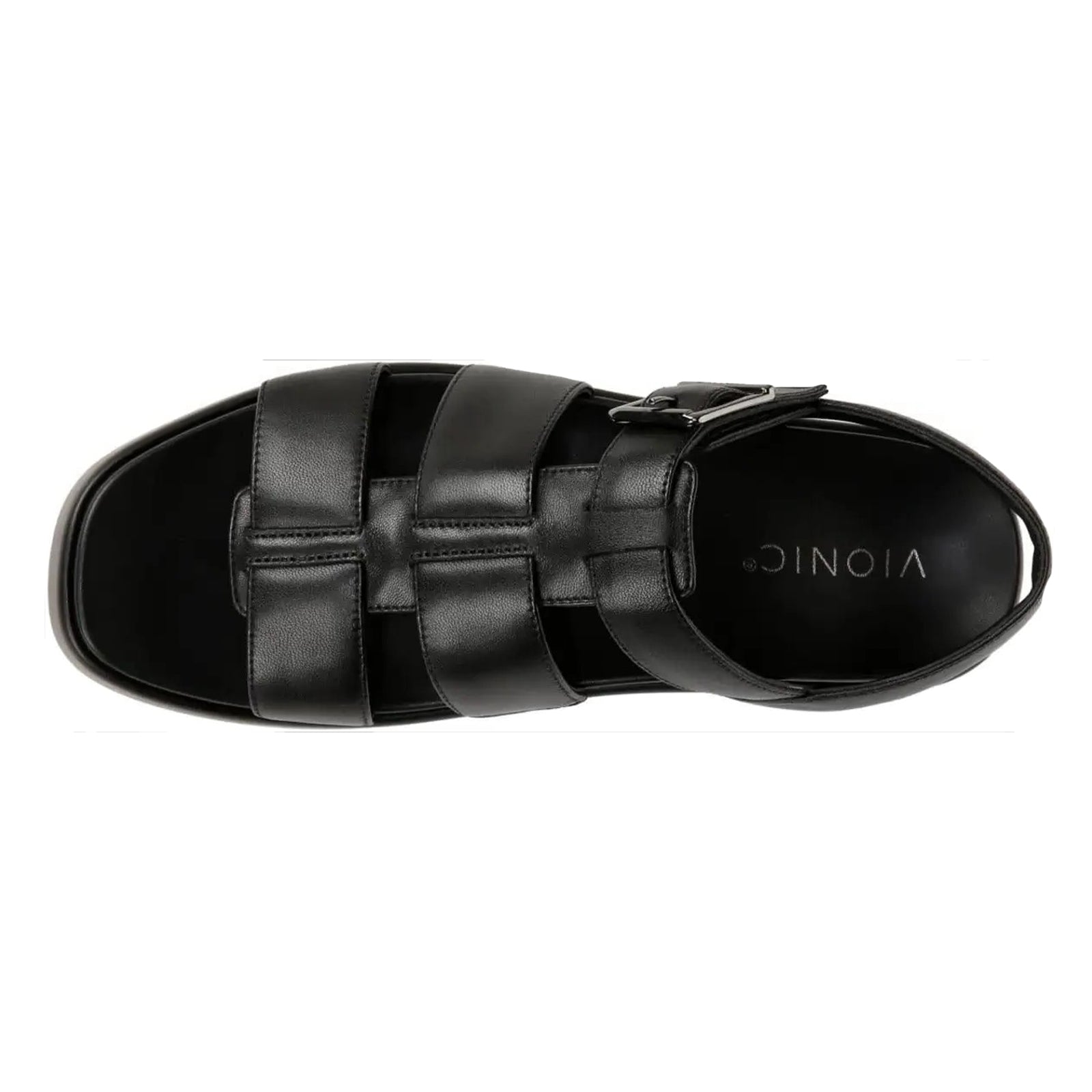 Vionic Delano Leather Womens Sandals#color_black