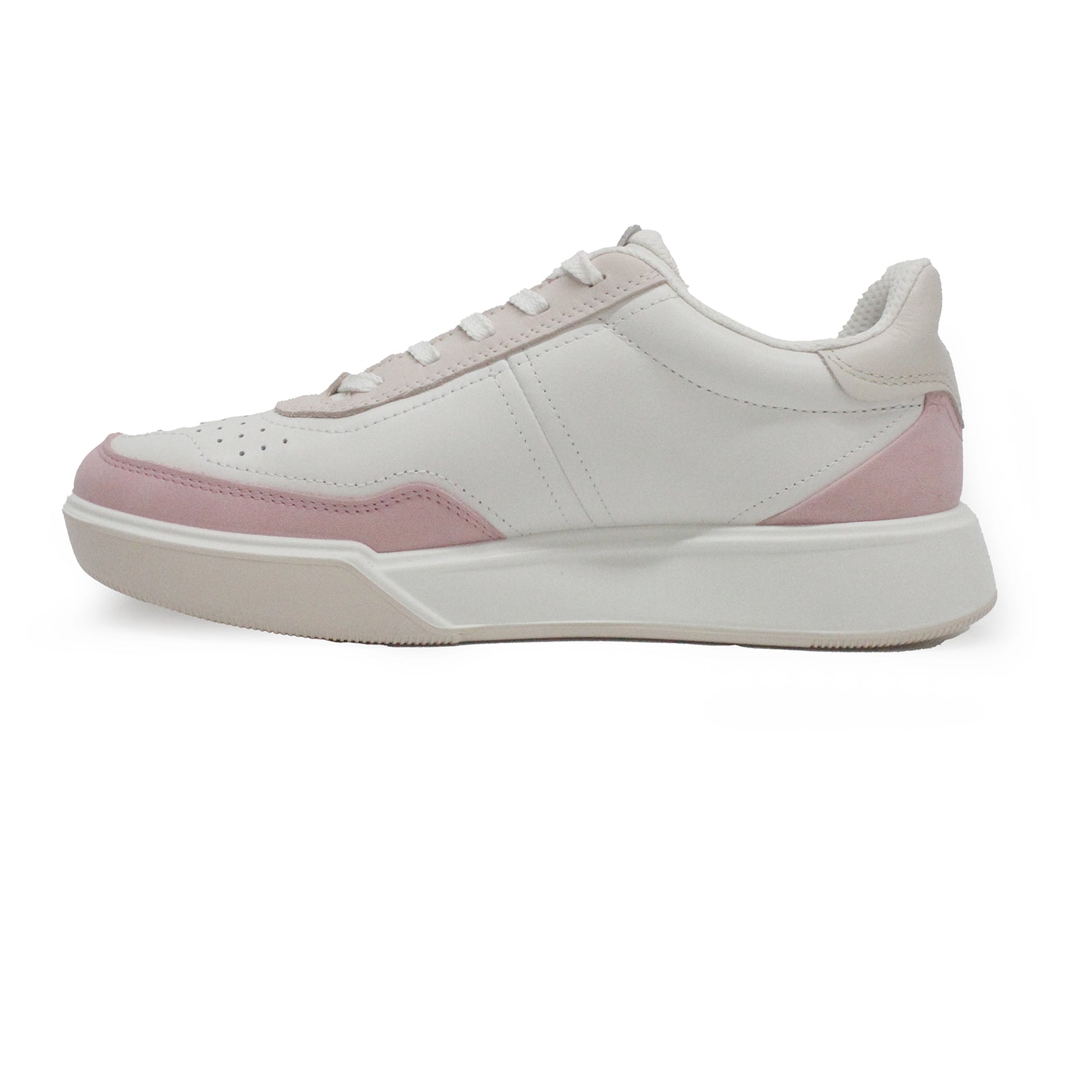 Ecco Street Court Leather Womens Trainers#color_old rose white rose dust