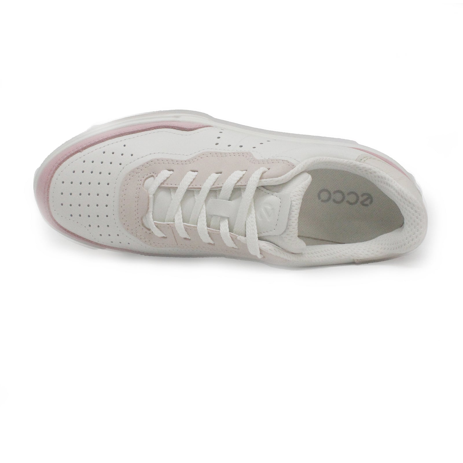 Ecco Street Court Leather Womens Trainers#color_old rose white rose dust