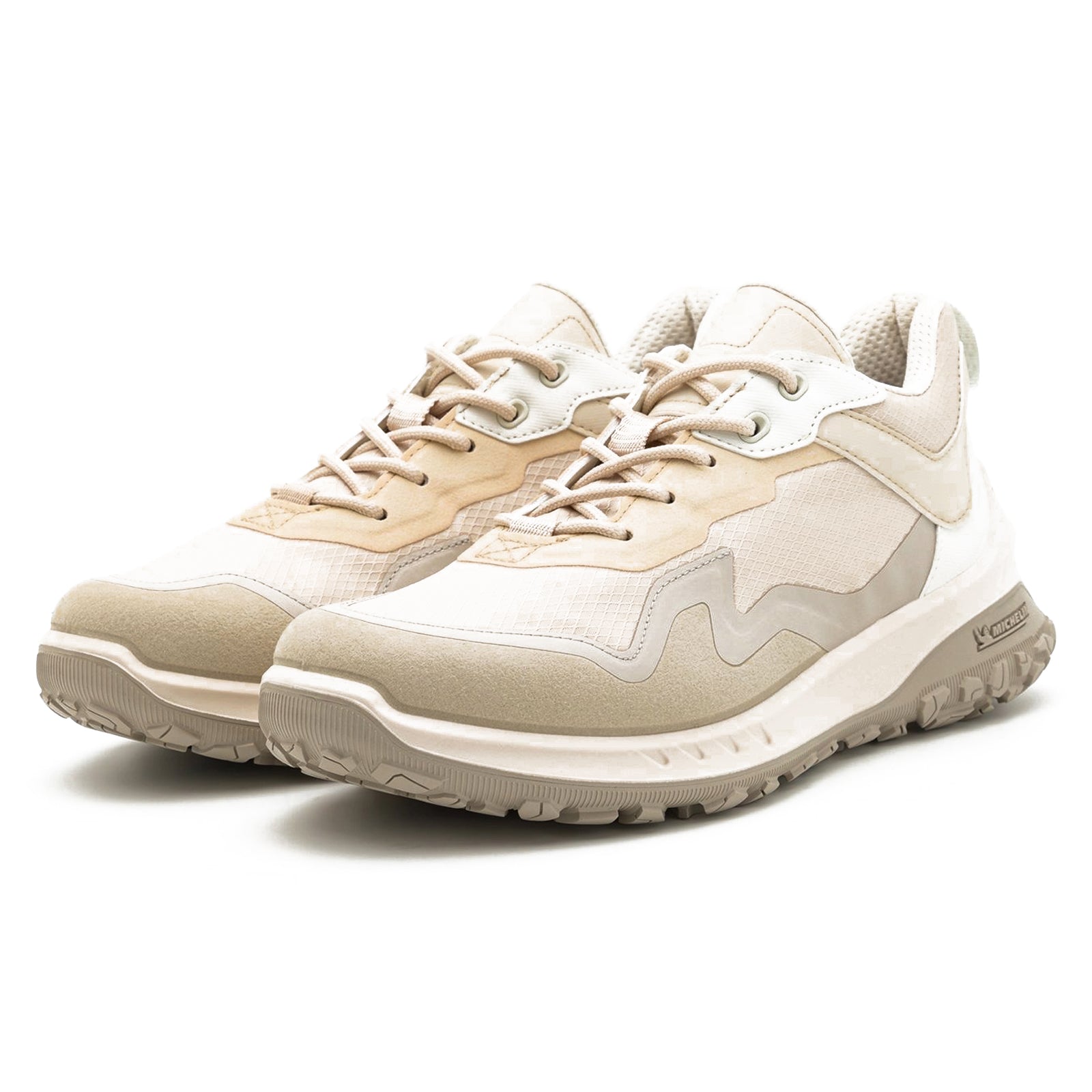 Ecco ULT-TRN Synthetic Textile Womens Trainers#color_gravel limestone shadow white