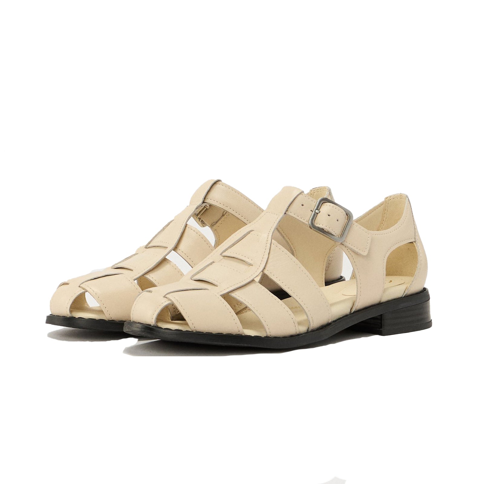 Clarks Hana Sun Leather Womens Sandals#color_off white