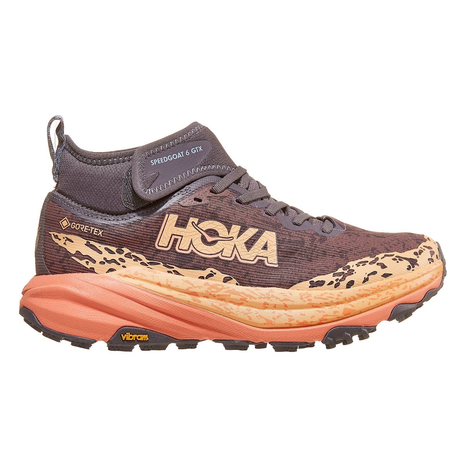 Hoka Speedgoat 6 Mid GTX Textile Womens Trainers#color_galaxy guava