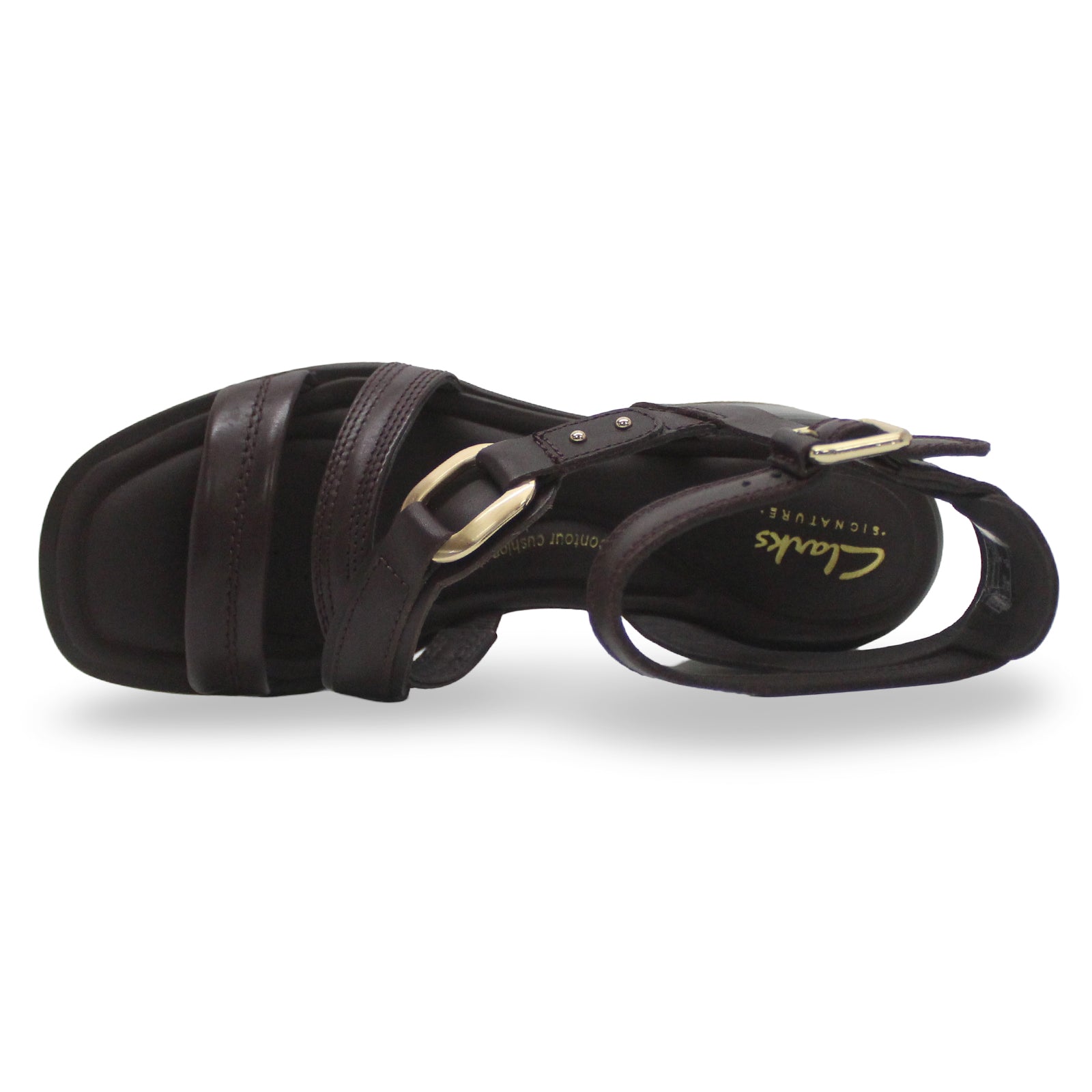 Clarks Morwyn Strap Leather Womens Sandals#color_wine