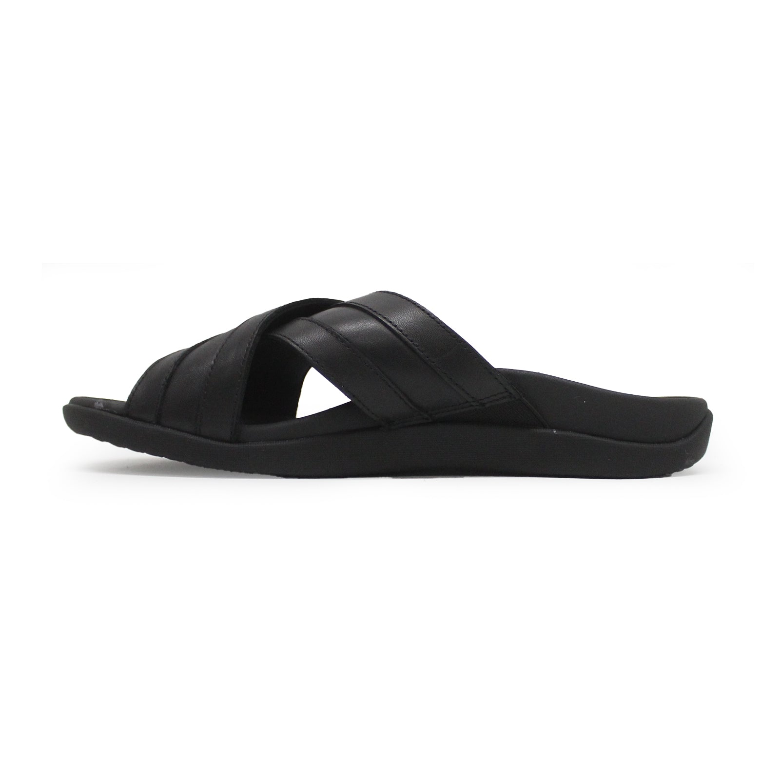 Vionic MTide Slide Leather Mens Sandals#color_black