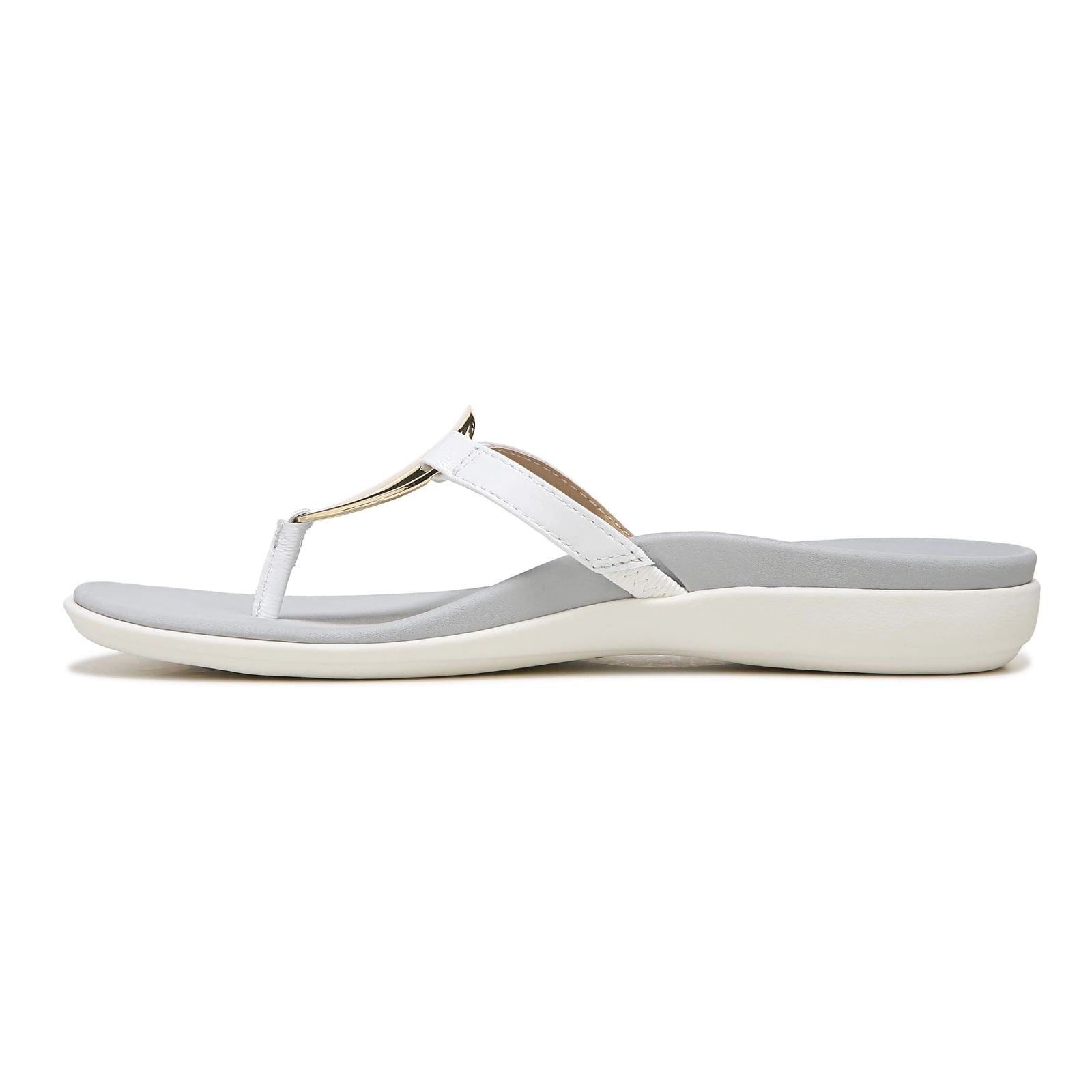Vionic Raysa Patent Leather Womens Sandals#color_white