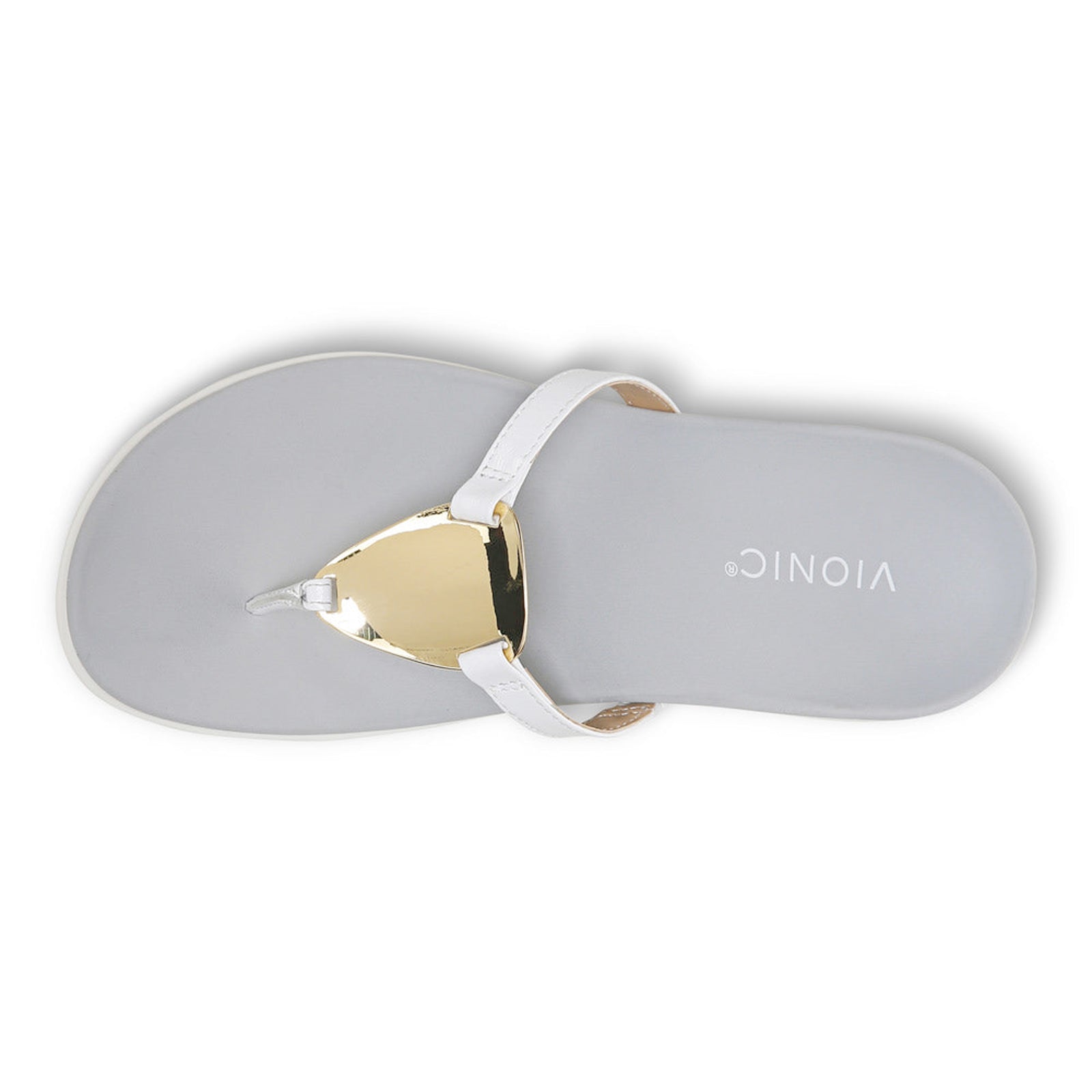Vionic Raysa Patent Leather Womens Sandals#color_white