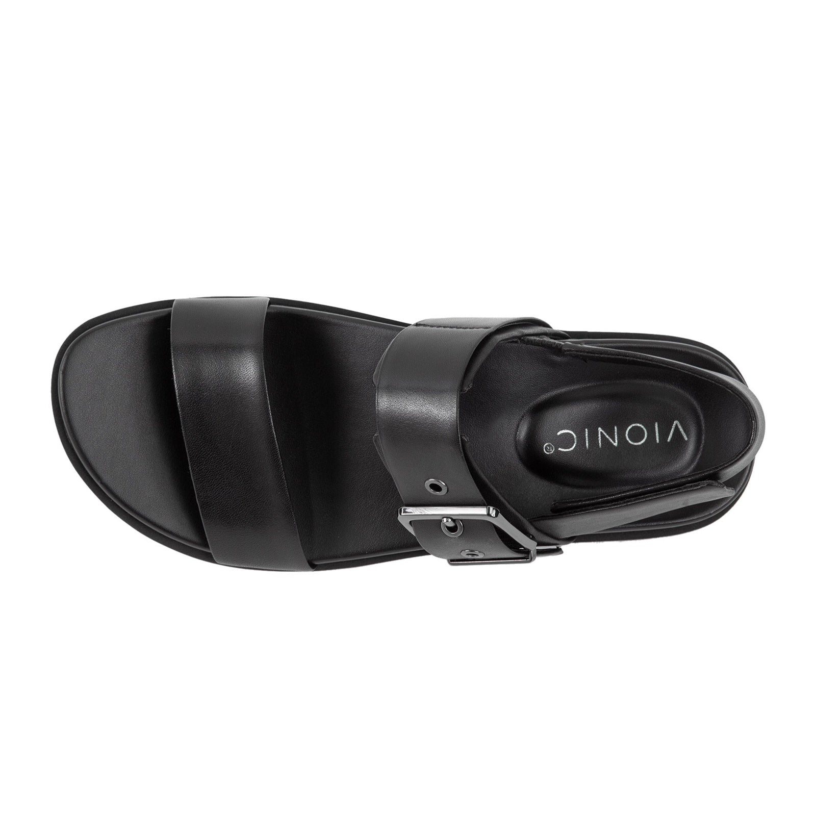 Vionic Torrance Leather Womens Sandals#color_black