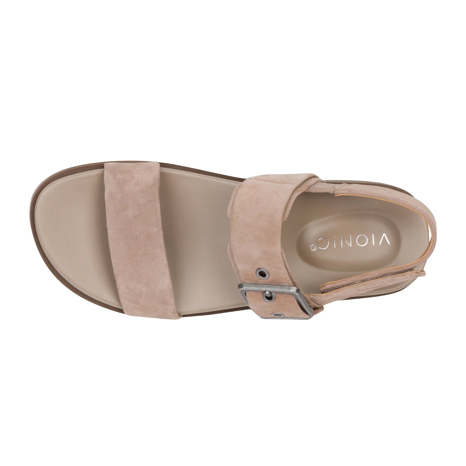 Vionic Torrance Suede Womens Sandals#color_taupe