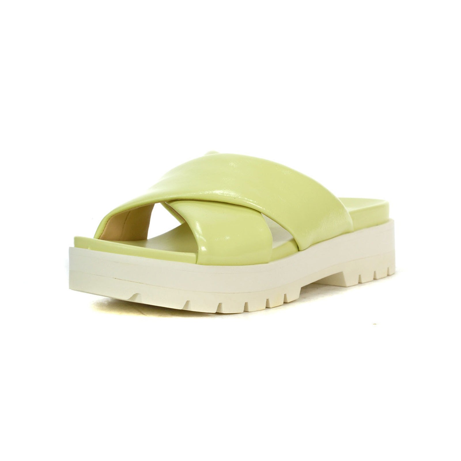 Vionic Vesta Patent Synthetic Womens Sandals#color_pale lime