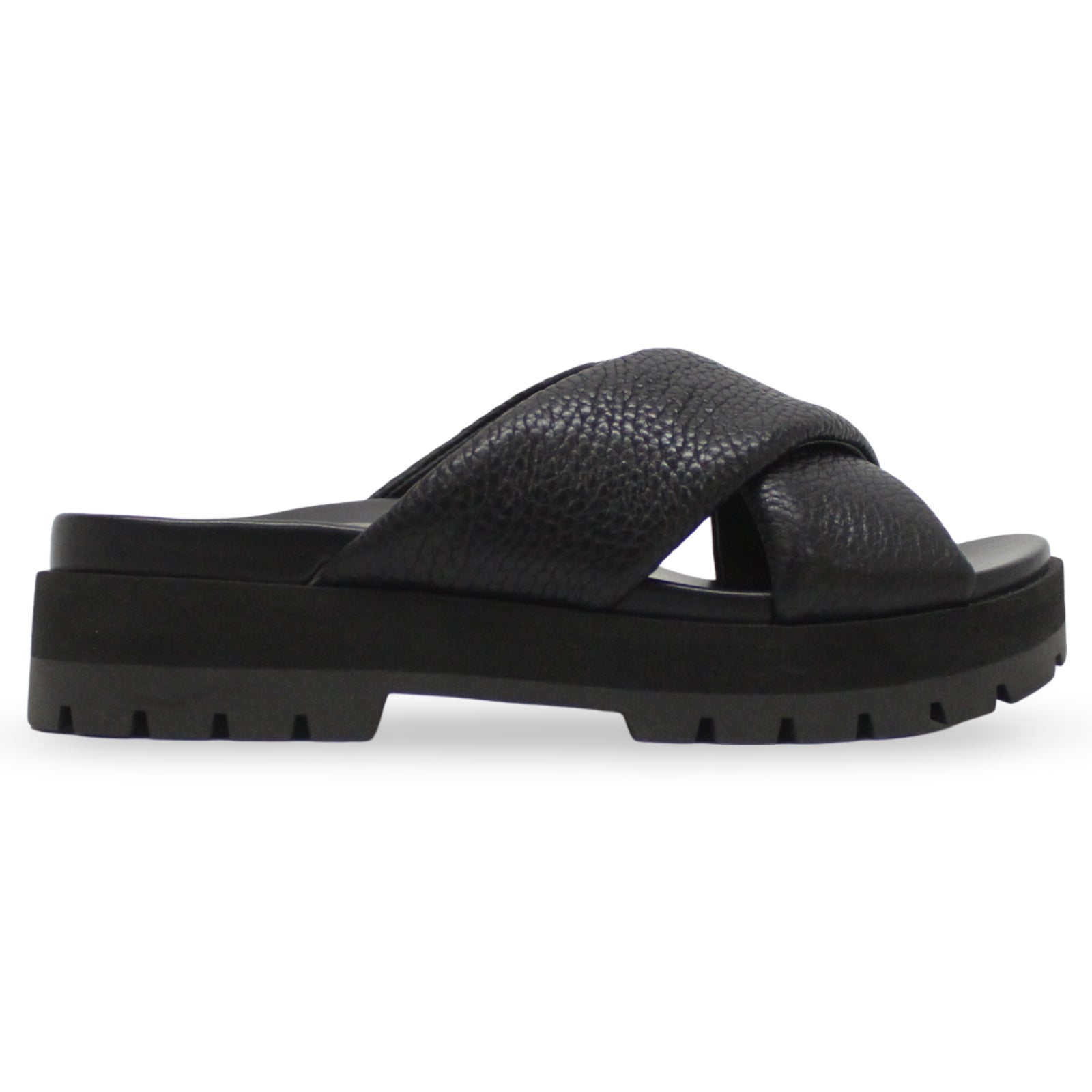 Vionic Vesta Tumbled Leather Womens Sandals#color_black