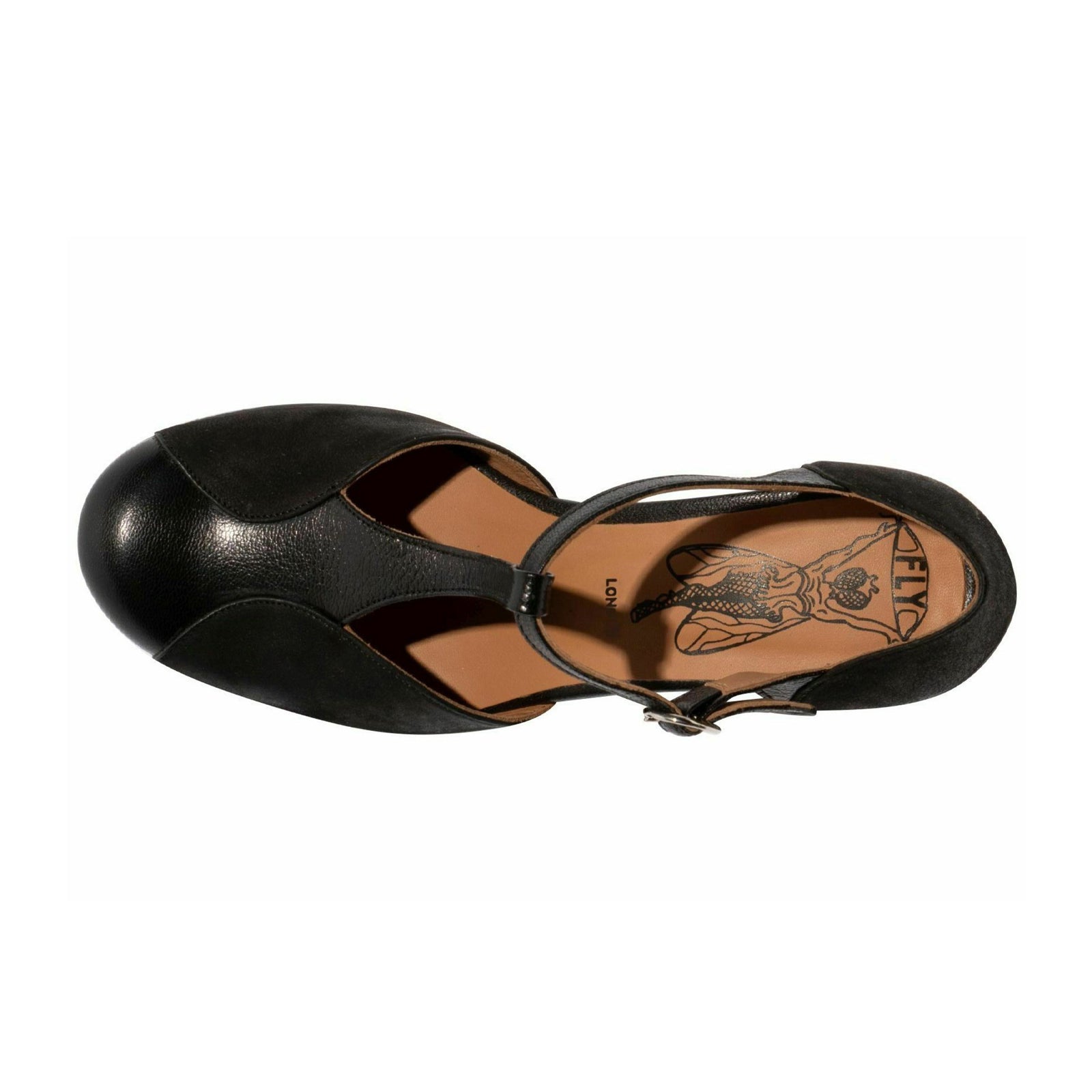 Fly London BEMI279FLY Mousse Leather Womens Sandals#color_black