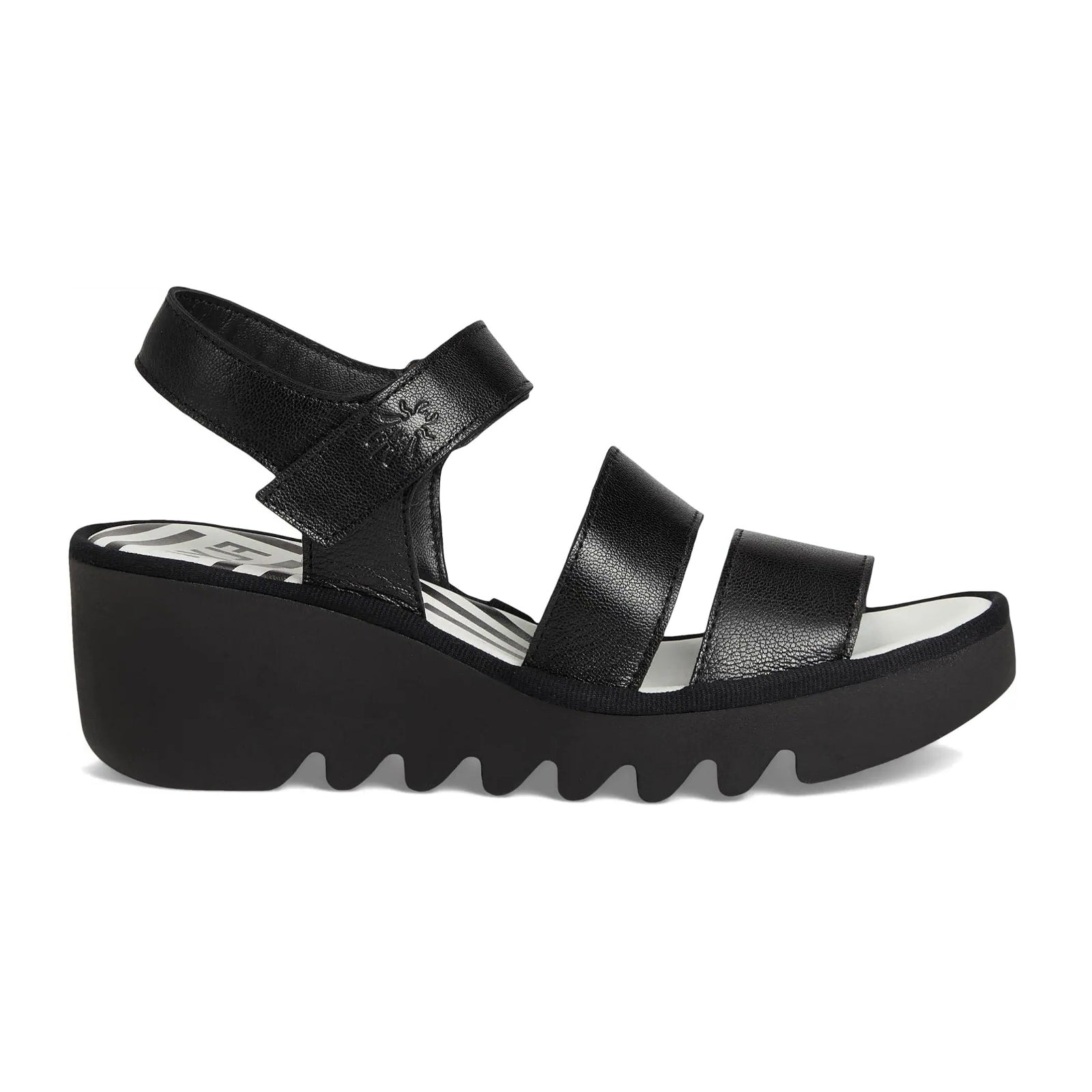 Fly London BEXY575FLY Mousse Leather Womens Sandals#color_black