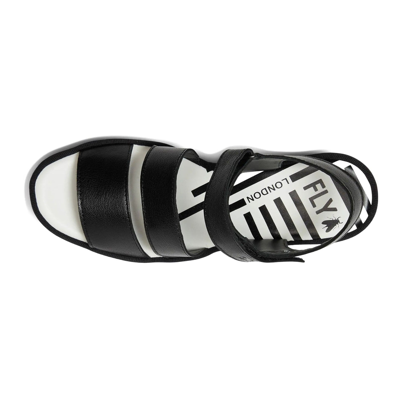 Fly London BEXY575FLY Mousse Leather Womens Sandals#color_black