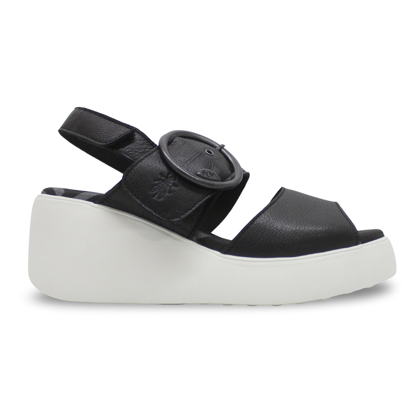 Fly London DIGO939FLY Mousse Leather Womens Sandals#color_black