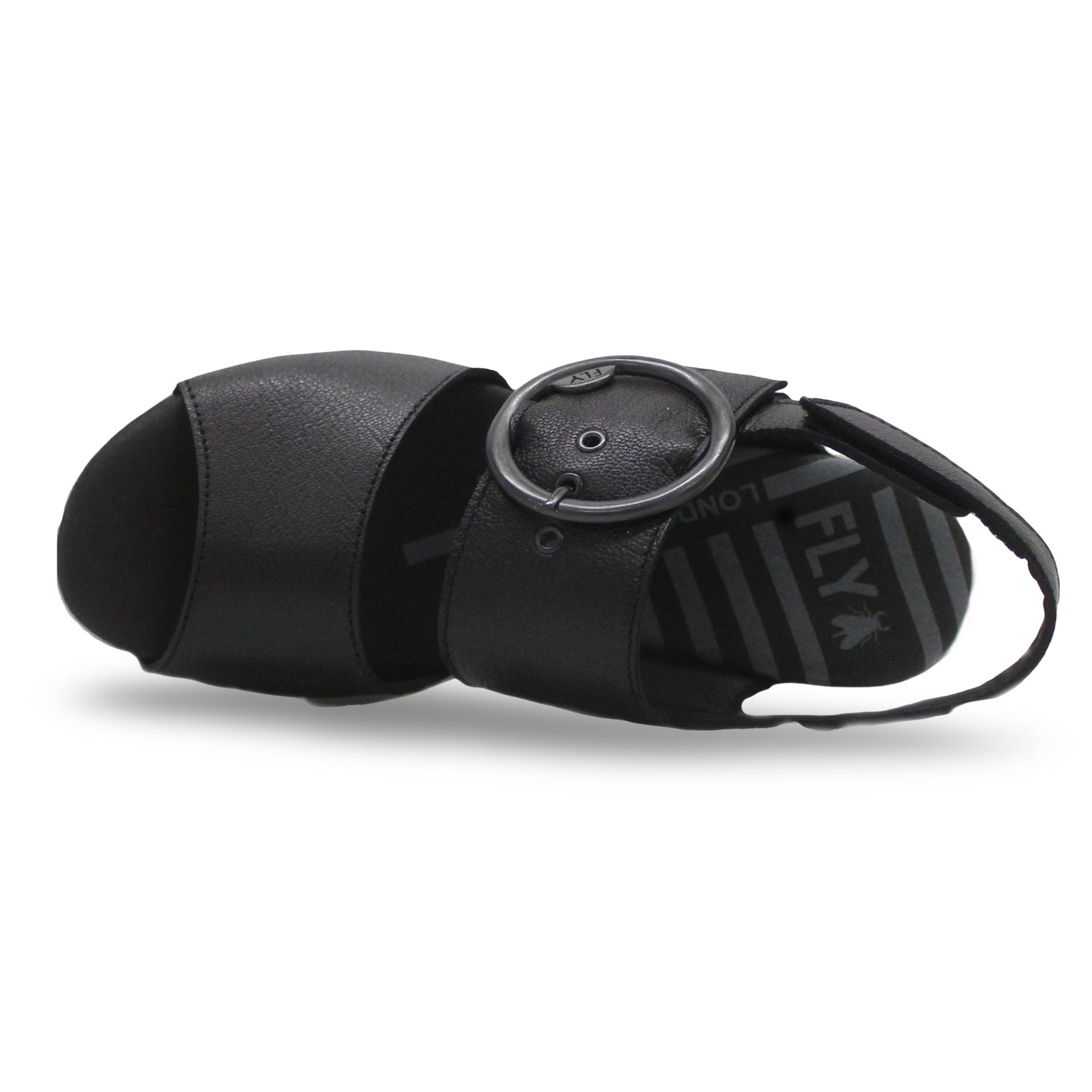 Fly London DIGO939FLY Mousse Leather Womens Sandals#color_black