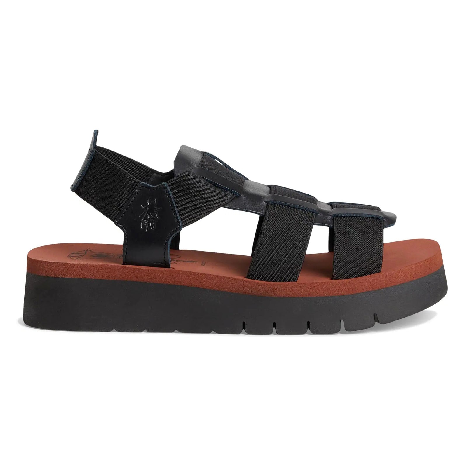Fly London SAMB245FLY Textile Leather Womens Sandals#color_black black brick