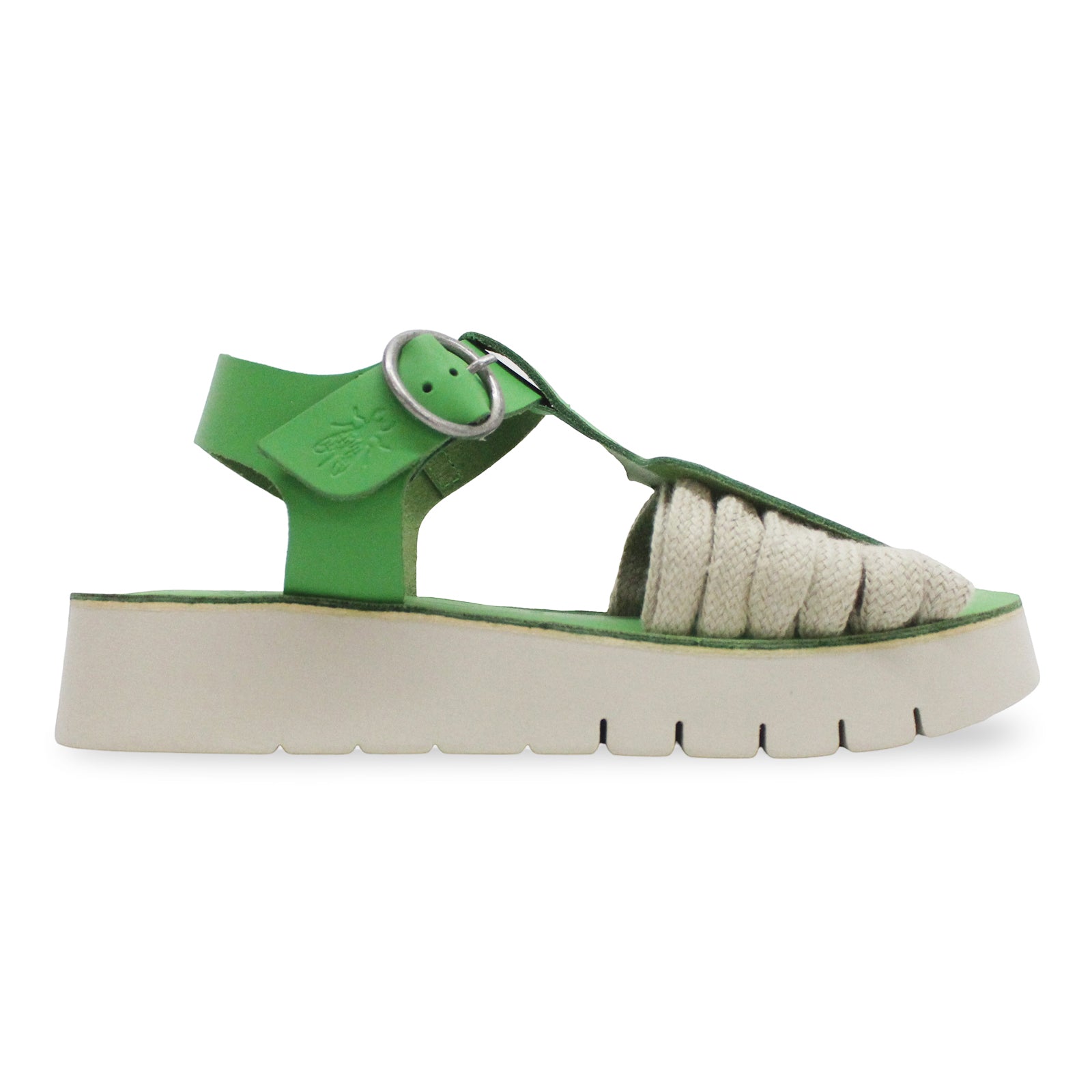 Fly London SARF251FLY Brooklyn Leather Womens Sandals#color_green