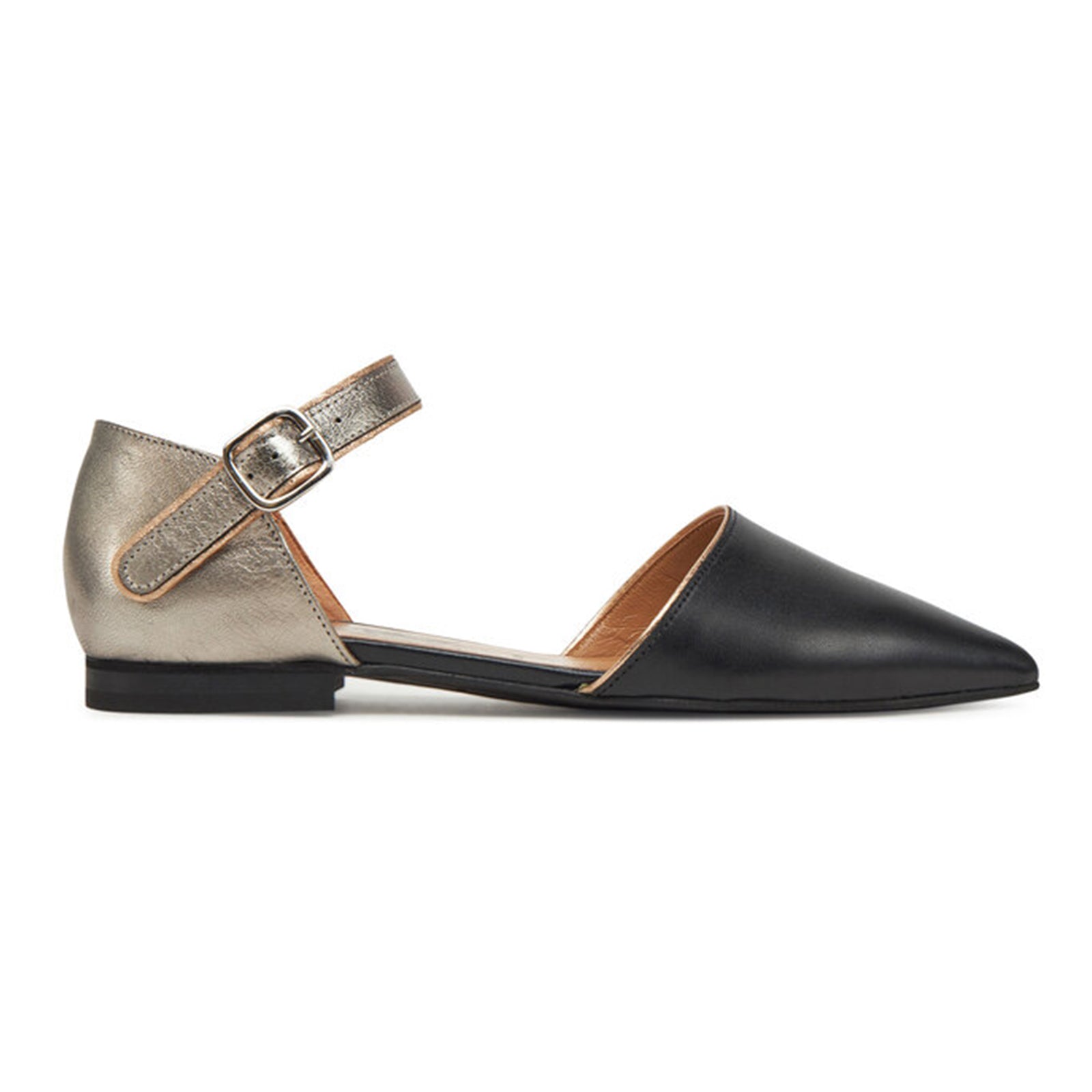 Fly London SARJ266FLY Kaiser Leather Womens Sandals#color_black graphite silver