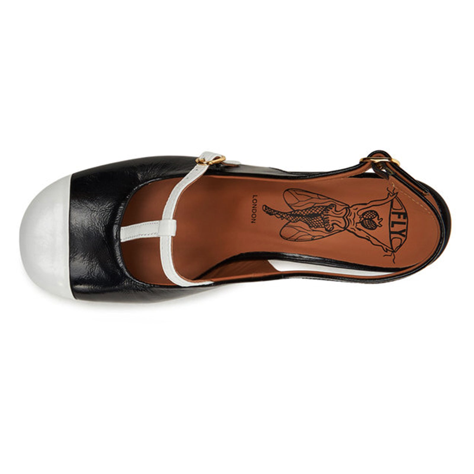 Fly London SOLN083FLY Nappalak Leather Womens Sandals#color_offwhite black