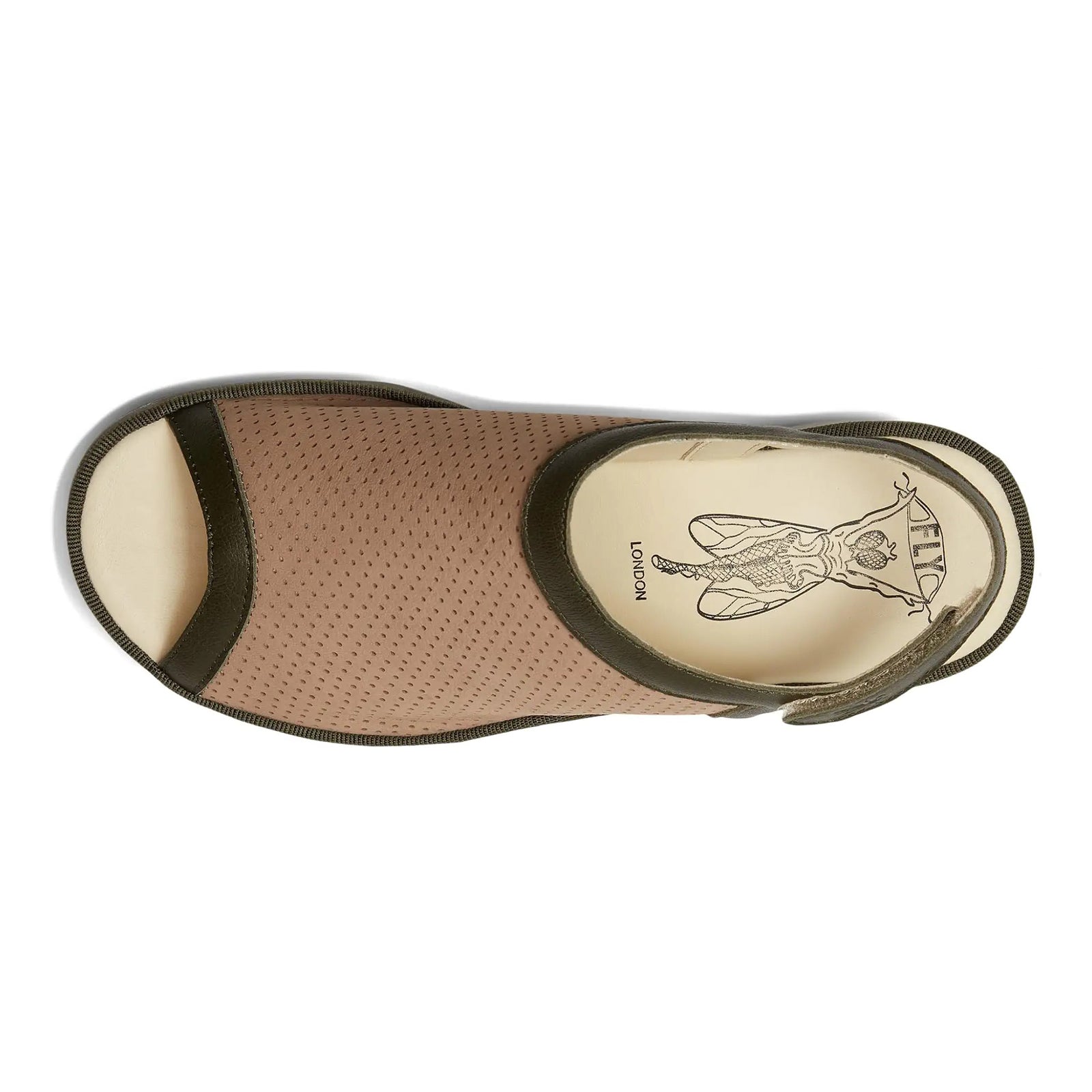 Fly London TEIF577FLY Cupido Leather Womens Sandals#color_taupe khaki