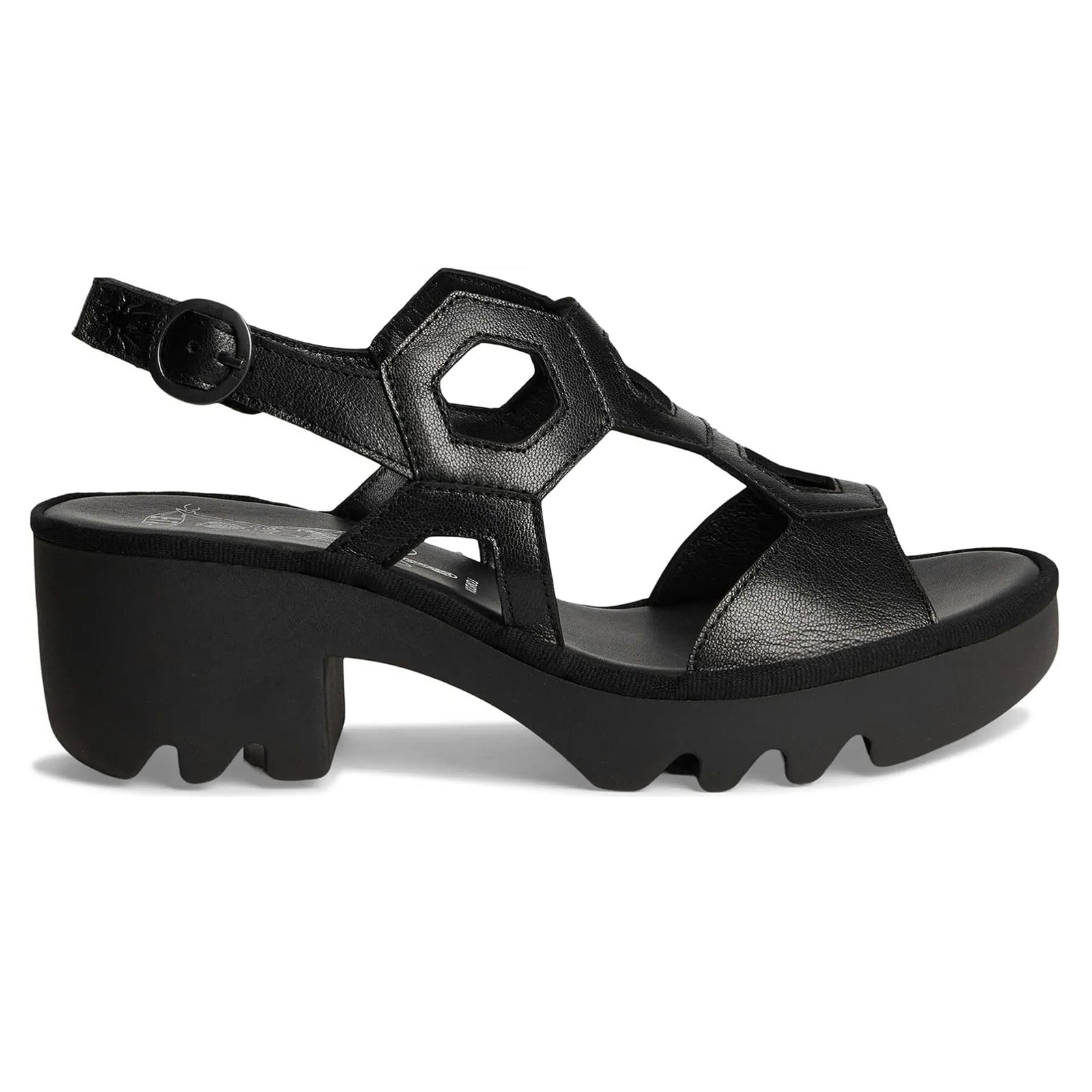 Fly London TEWA573FLY Mousse Leather Womens Sandals#color_black