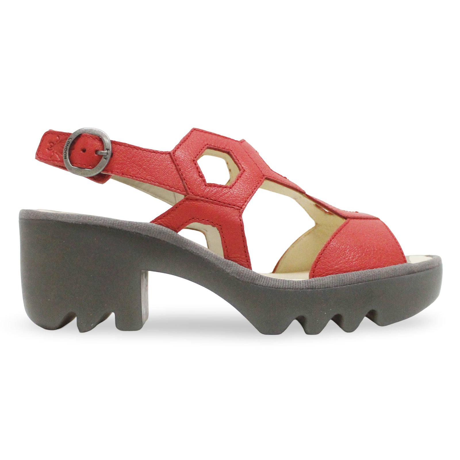 Fly London TEWA573FLY Mousse Leather Womens Sandals#color_devil red