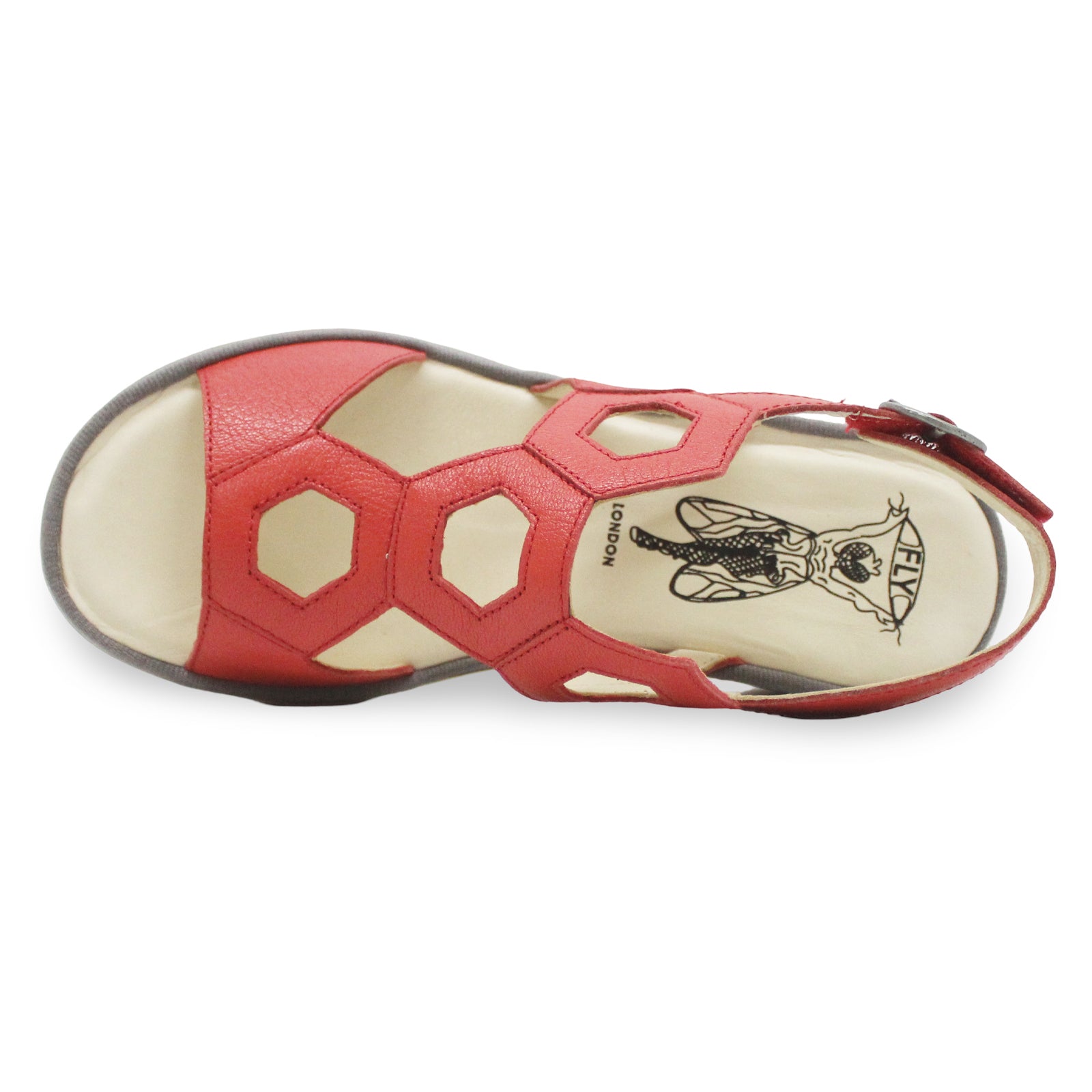 Fly London TEWA573FLY Mousse Leather Womens Sandals#color_devil red