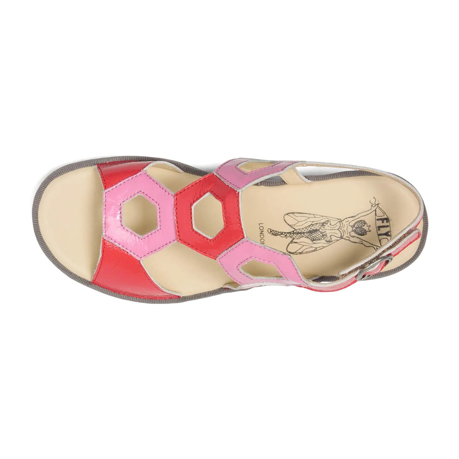 Fly London TRUL582FLY Nappalak Leather Womens Sandals#color_scarlet pink