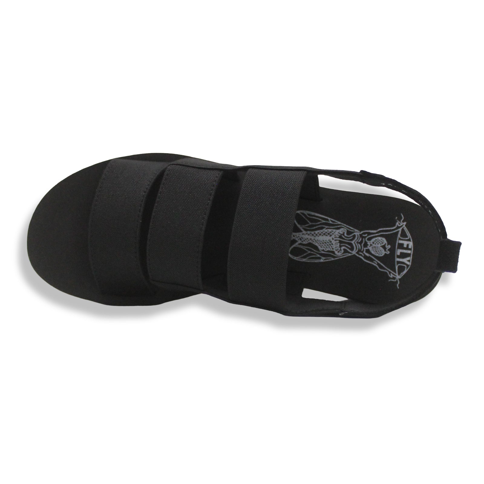 Fly London YERE847FLY Textile Leather Womens Sandals#color_black