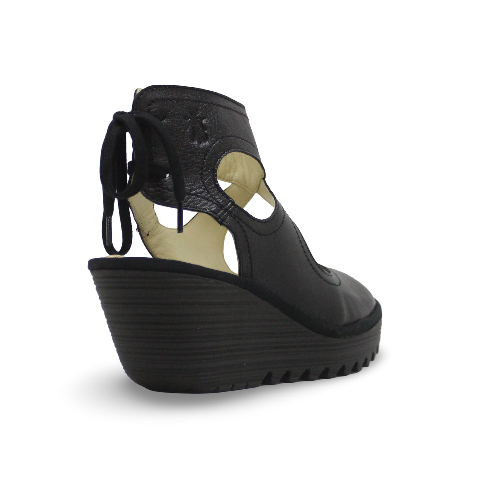 Fly London YULP571FLY Mousse Leather Womens Sandals#color_black
