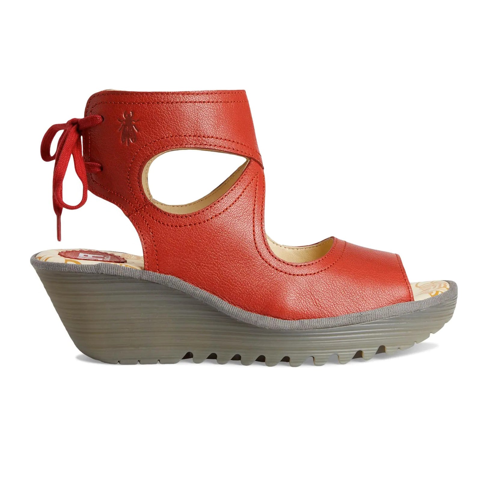 Fly London YULP571FLY Mousse Leather Womens Sandals#color_devil red