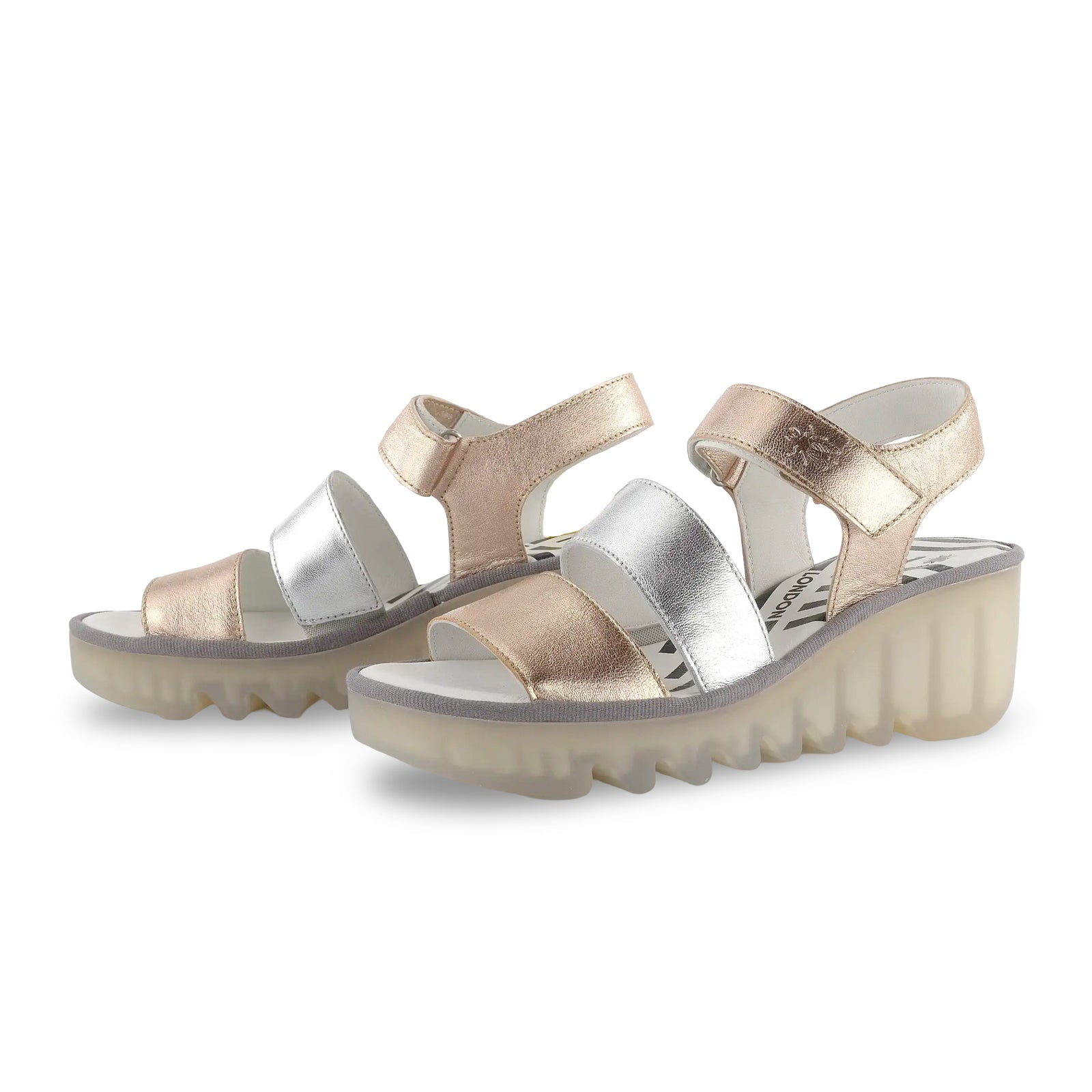 Fly London BEXY575FLY Laminato Leather Womens Sandals#color_sahar sil sahar