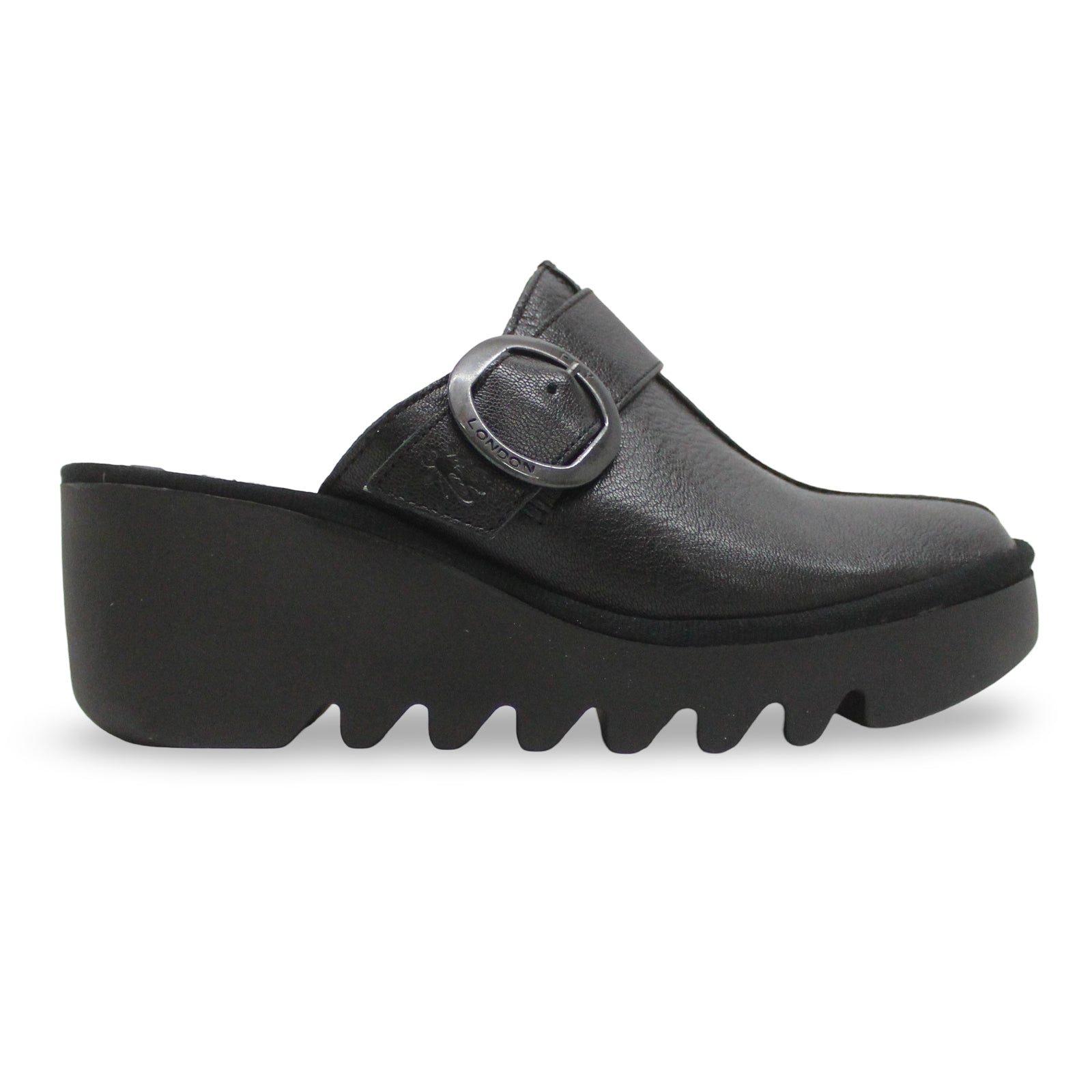 Fly London BLOK586FLY Mousse Leather Womens Sandals#color_black