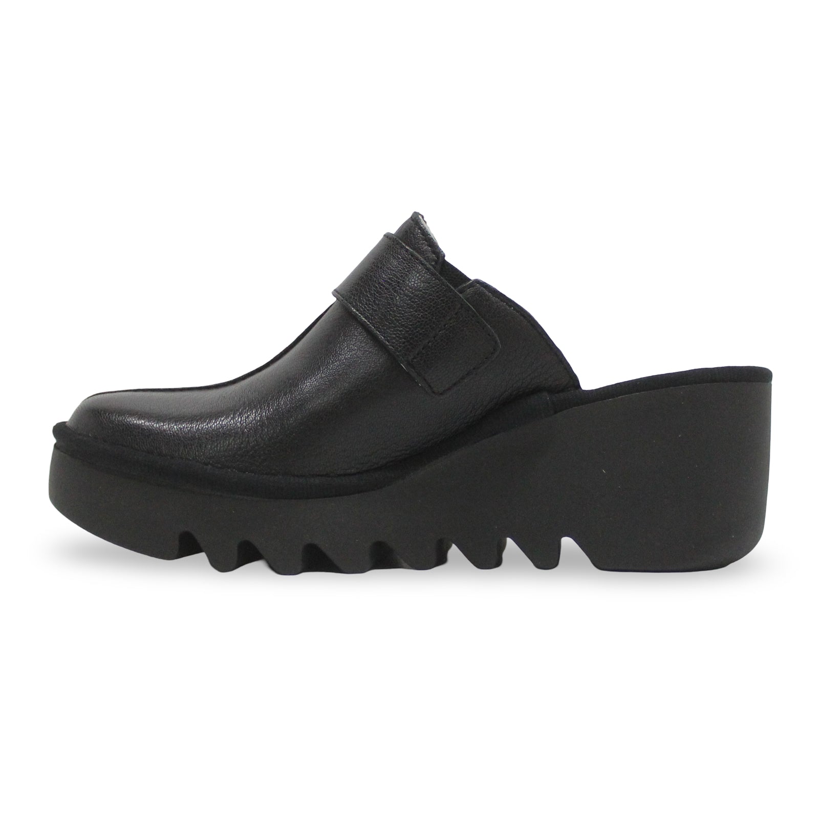 Fly London BLOK586FLY Mousse Leather Womens Sandals#color_black