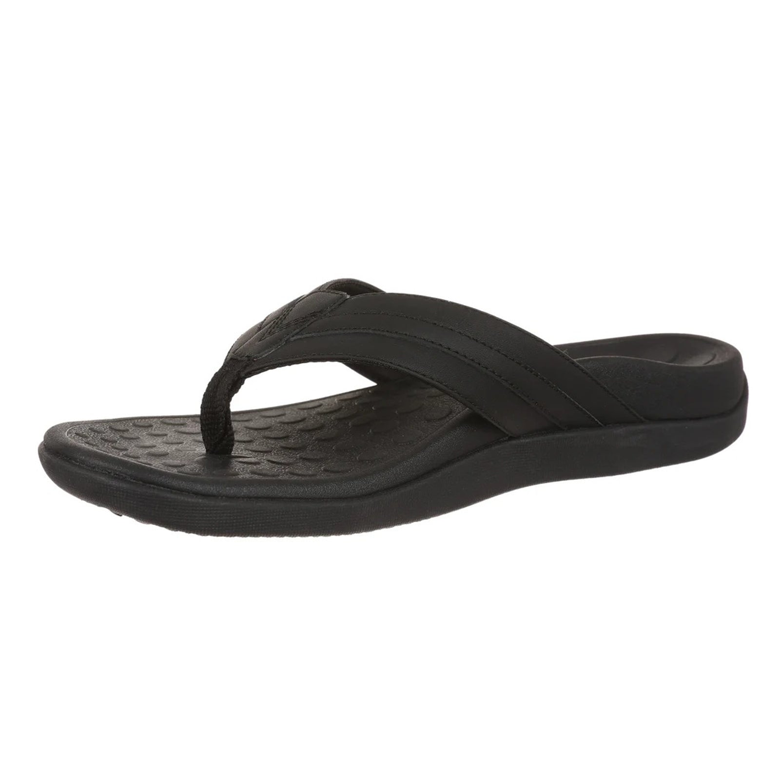 Vionic M Tide II Smooth Leather Mens Sandals#color_black