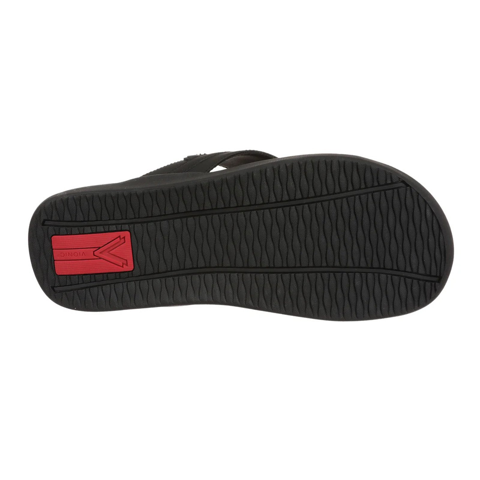 Vionic M Tide II Smooth Leather Mens Sandals#color_black