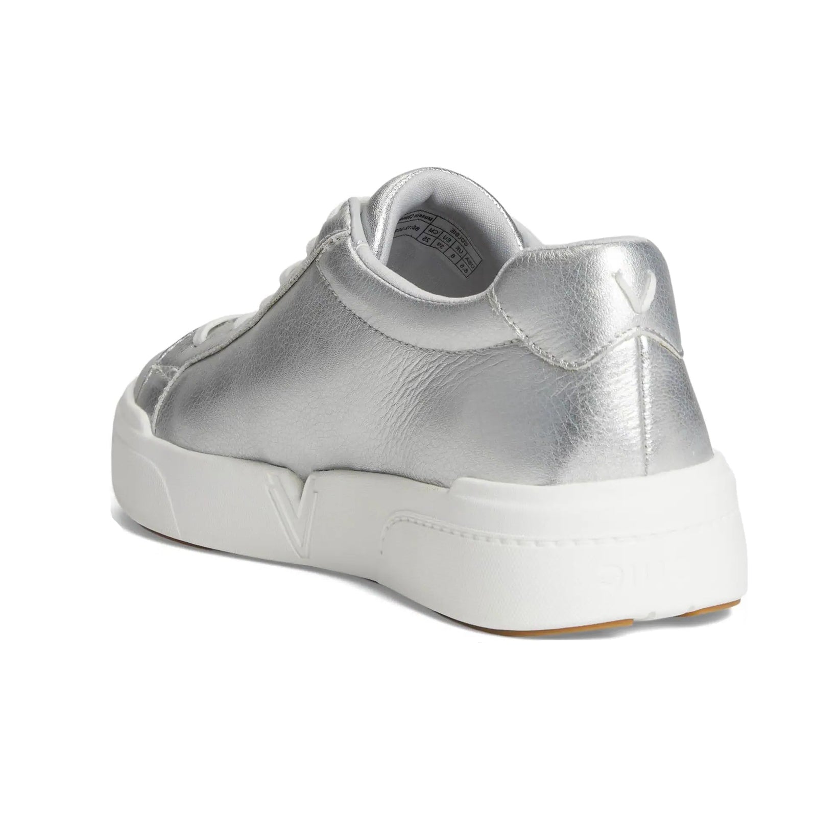 Vionic Colbie Metallic Leather Womens Trainers#color_silver