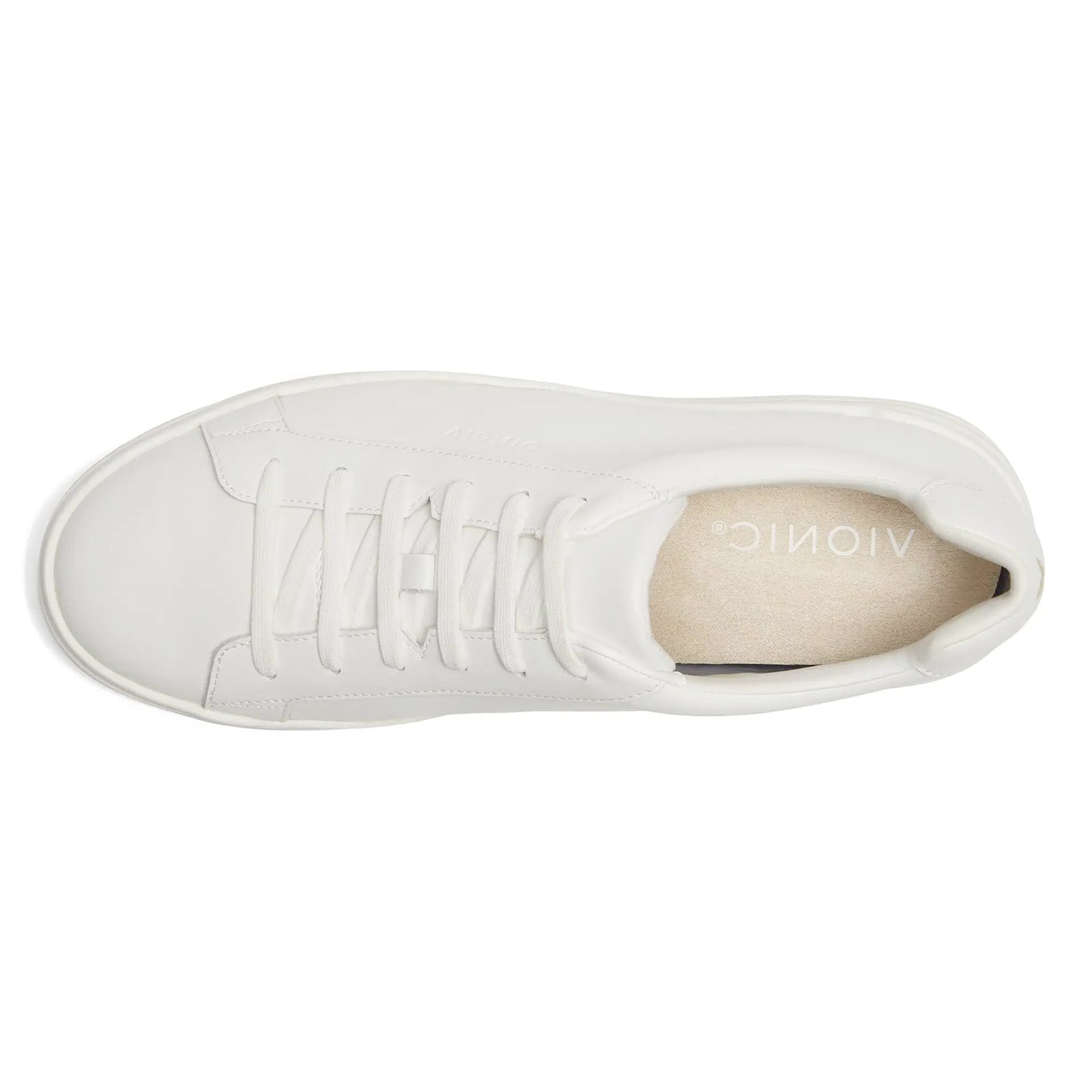 Vionic Colbie Smooth Leather Mens Trainers#color_white
