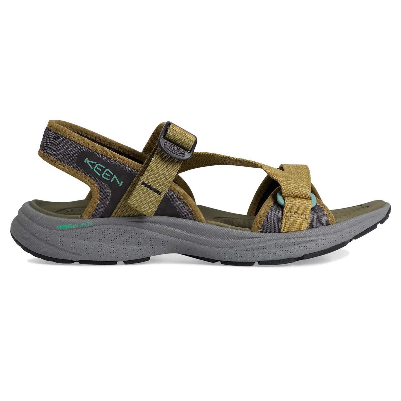 Keen Leiki Open Toe Textile Womens Sandals#color_martini olive granite green