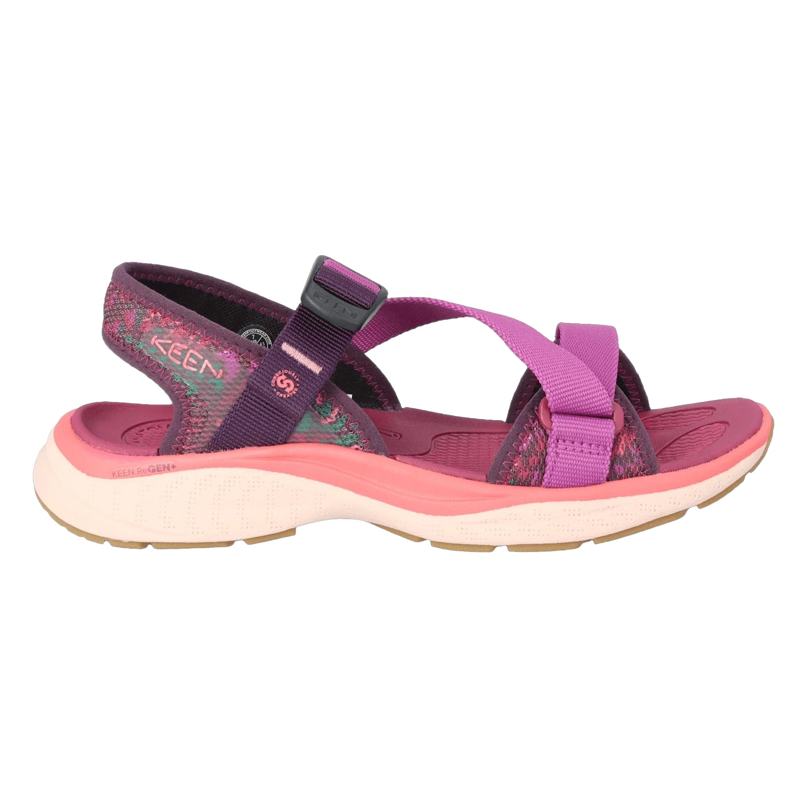 Keen Leiki Open Toe Textile Womens Sandals#color_plum perfect dubarry