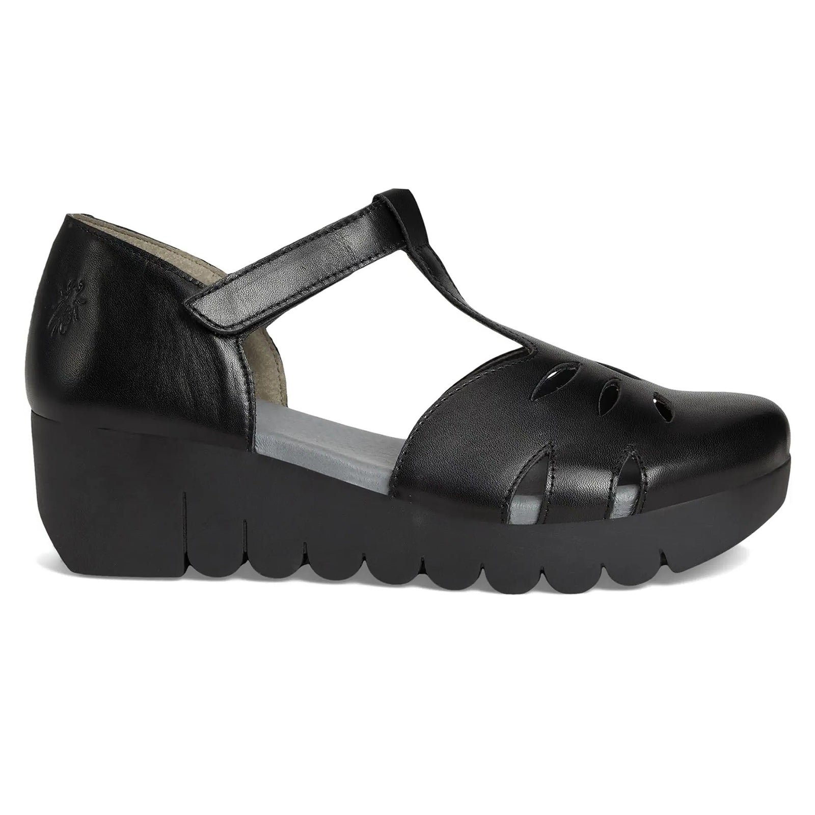 Fly London VELT224FLY Burn Leather Womens Sandals#color_black