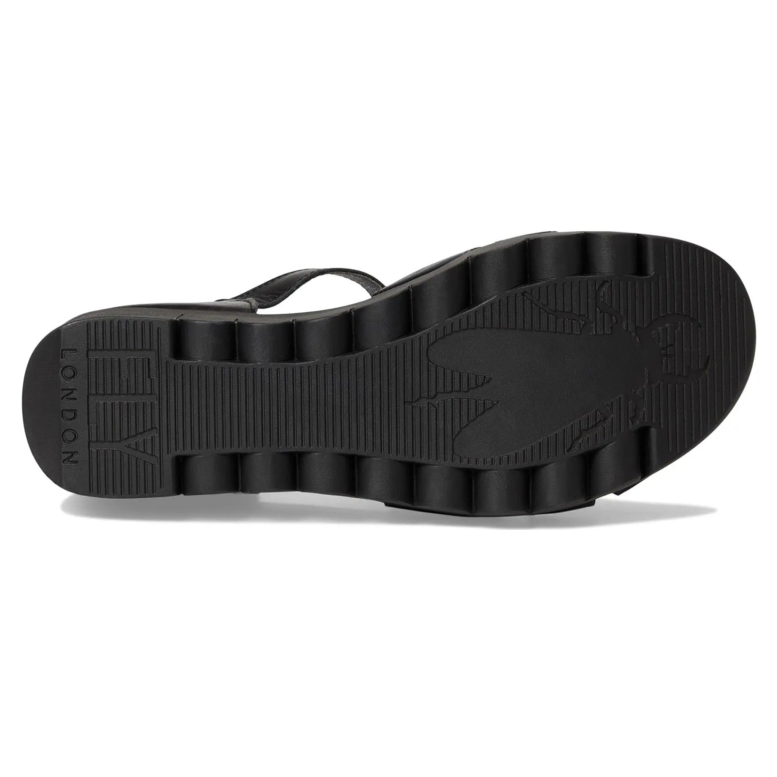 Fly London VELT224FLY Burn Leather Womens Sandals#color_black
